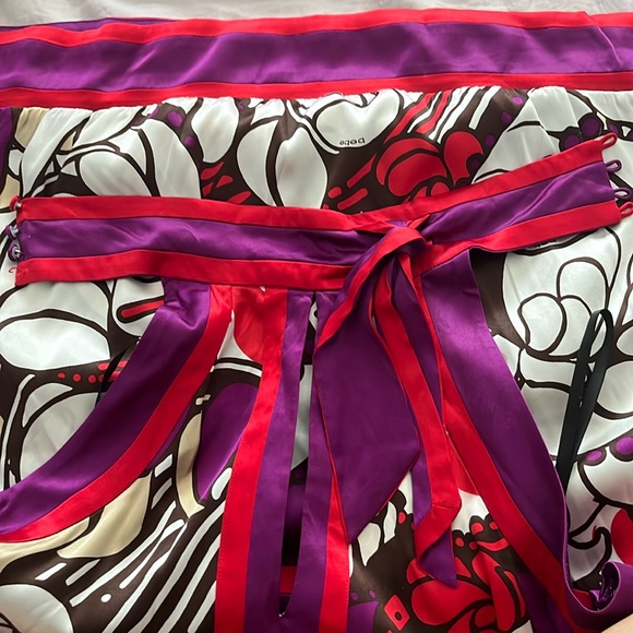 Bebe purple, red, white, brown and beige halter top. - Picture 1 of 13